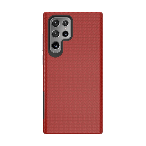 Triangle Shockproof Case with Anti Slip Grains for Samsung Galaxy S21 Ultra 5G - Red